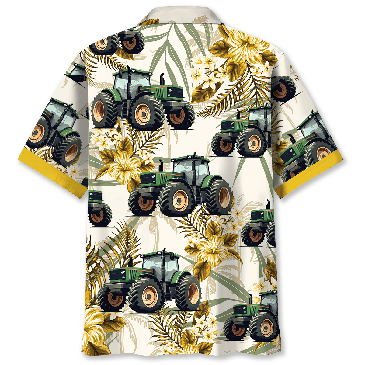 Tropical Green Tractor Farm Hawaiian Shirt For Warm Weather Adventures And Everyday Comfort