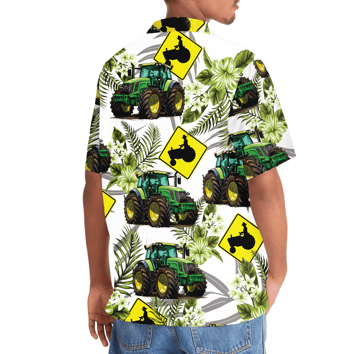 Tractor Crossing Farm Hawaiian Shirt Design View For Casual Summer Styling