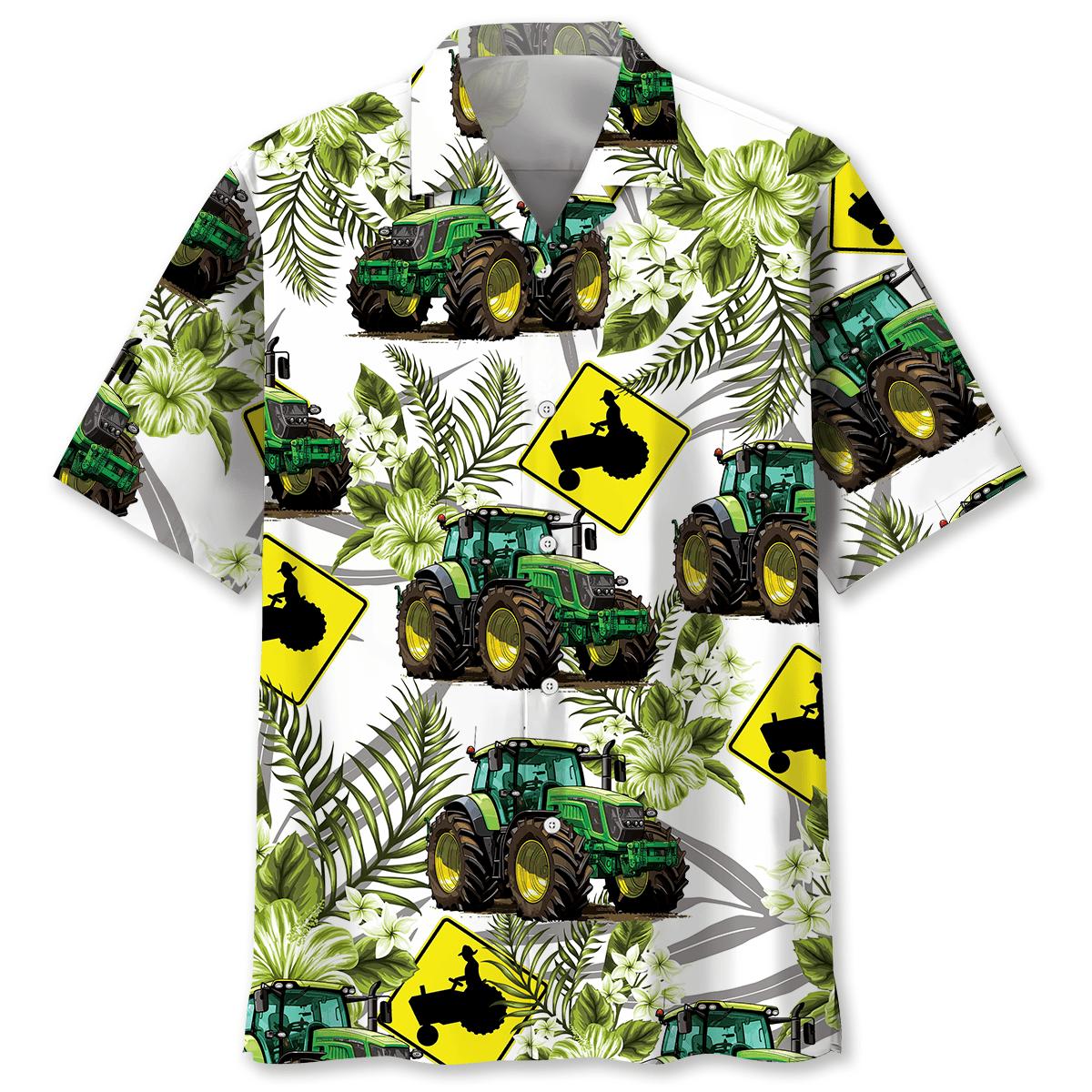 Tractor Crossing Farm Hawaiian Shirt Design Detail For Sunny Adventures And Casual Wear