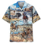 Vintage Cowboy Pocket Hawaiian Shirt For Beach Parties And Weekend Getaways