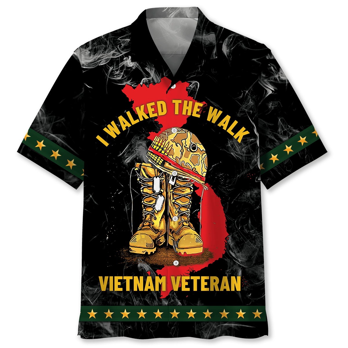 Vietnam Veteran Dad Grandpa Tribute Hawaiian Shirt Design Detail For Sunny Adventures And Casual Wear
