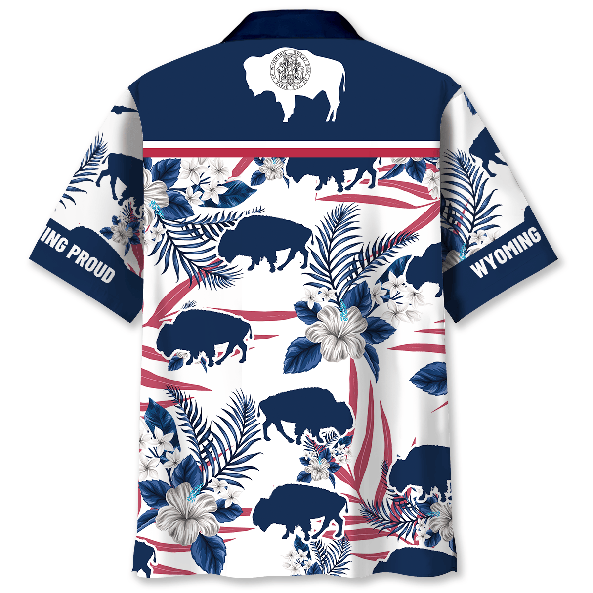 Western Bison Wyoming Proud Hawaiian Shirt For Summer Vacation And Beach Travel