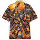 Electric Guitar Sunset Hawaiian Shirt Artwork Detail For Tropical Trips And Casual Outings