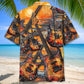 Electric Guitar Sunset Hawaiian Shirt For Coastal Adventures And Warm Weather Wear