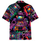 Neon Retro Pinball Arcade Hawaiian Shirt For Vacation Days And Relaxed Coastal Outings