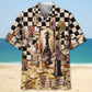 Vintage Retro Beautiful Chess Hawaiian Shirt Design Detail For Sunny Adventures And Casual Wear