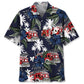 Dark Blue Truck Fire Tribute Hawaiian Shirt For Warm Weather Adventures And Everyday Comfort