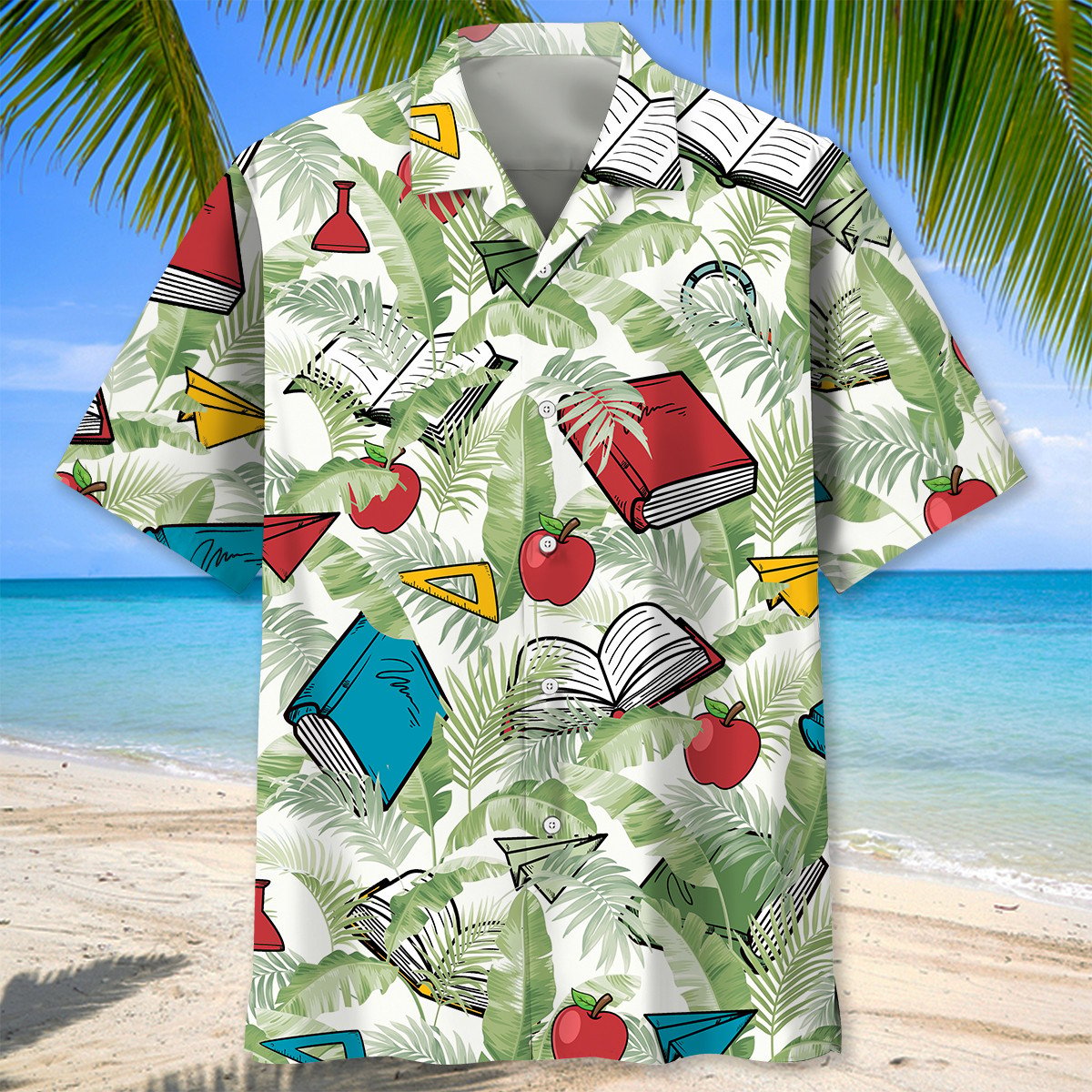 Tropical Teacher Hawaiian Shirt Artwork Detail For Tropical Trips And Casual Outings
