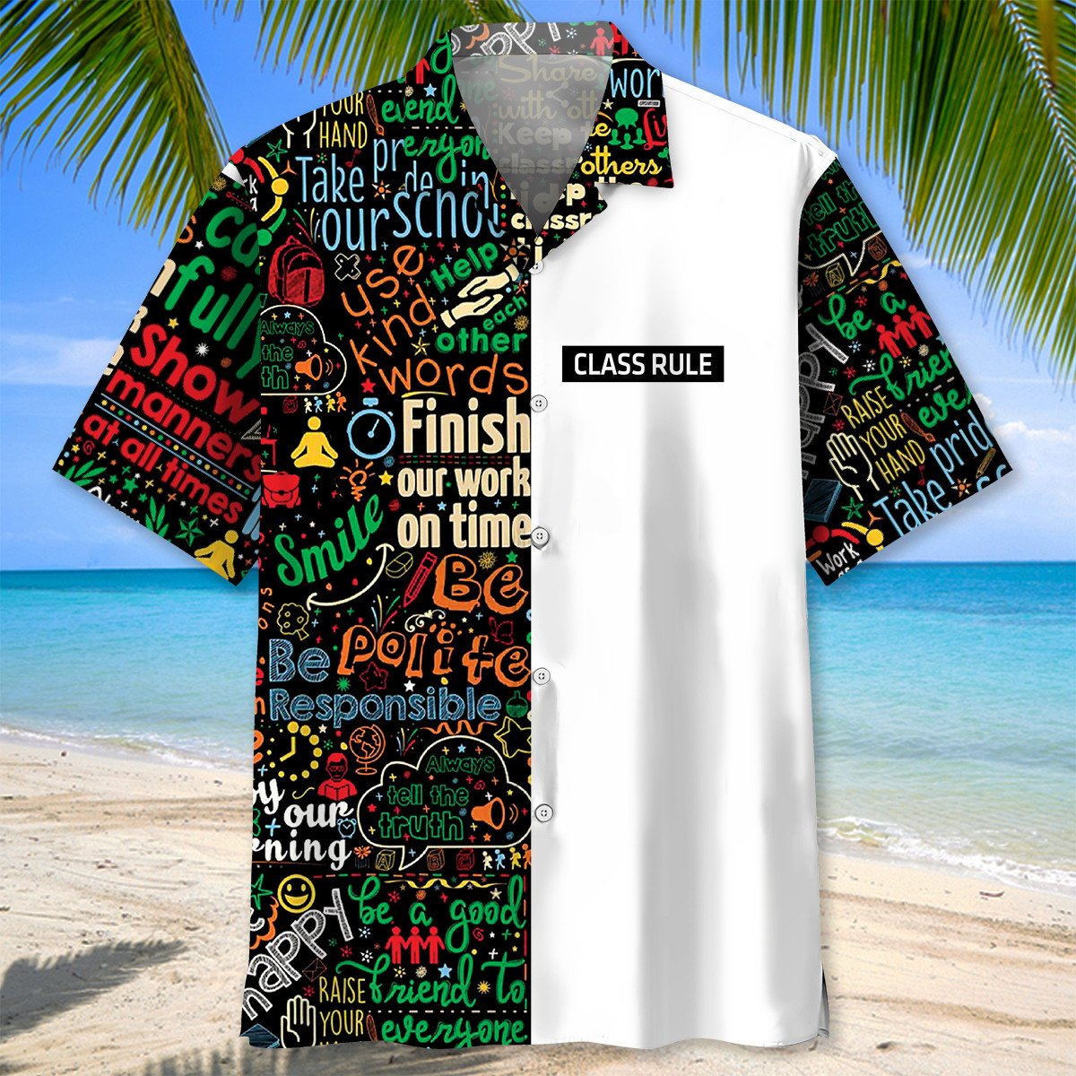Teacher Class Rules Fun Hawaiian Shirt For Resort Getaways And Comfortable Summer Activities