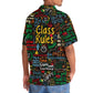 Teacher Class Rules Fun Hawaiian Shirt Pattern View For Relaxed Warm Weather Outfits