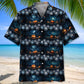 Night Camping Adventure Hawaiian Shirt Pattern Detail For Vacation Travel And Daily Wear