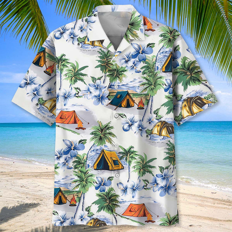 Aloha Camping Adventure Hawaiian Shirt For Summer Vacation And Beach Travel