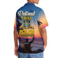 Police Retirement Tribute Hawaiian Shirt Pattern Detail For Vacation Travel And Daily Wear