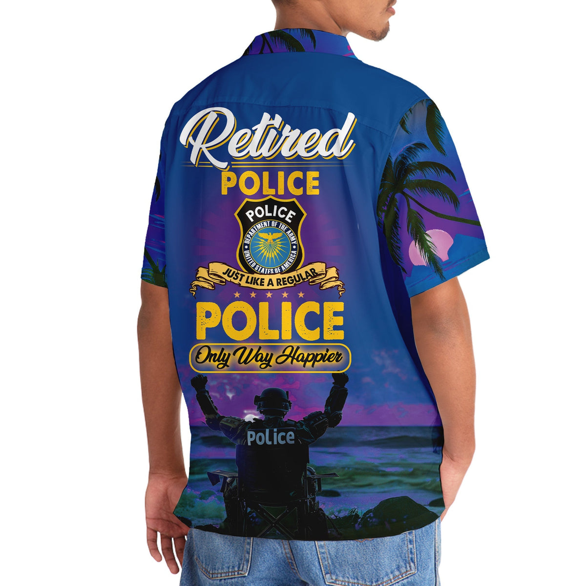 Police Retirement Tribute Hawaiian Shirt For Coastal Adventures And Warm Weather Wear