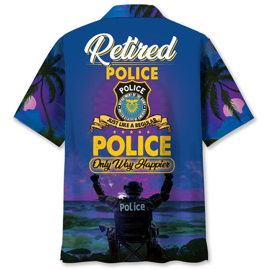 Police Retirement Tribute Hawaiian Shirt Design Detail For Beach Days And Holiday Travel