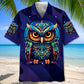 Night Owl Midnight Hawaiian Shirt Artwork Detail For Resort Trips And Outdoor Activities