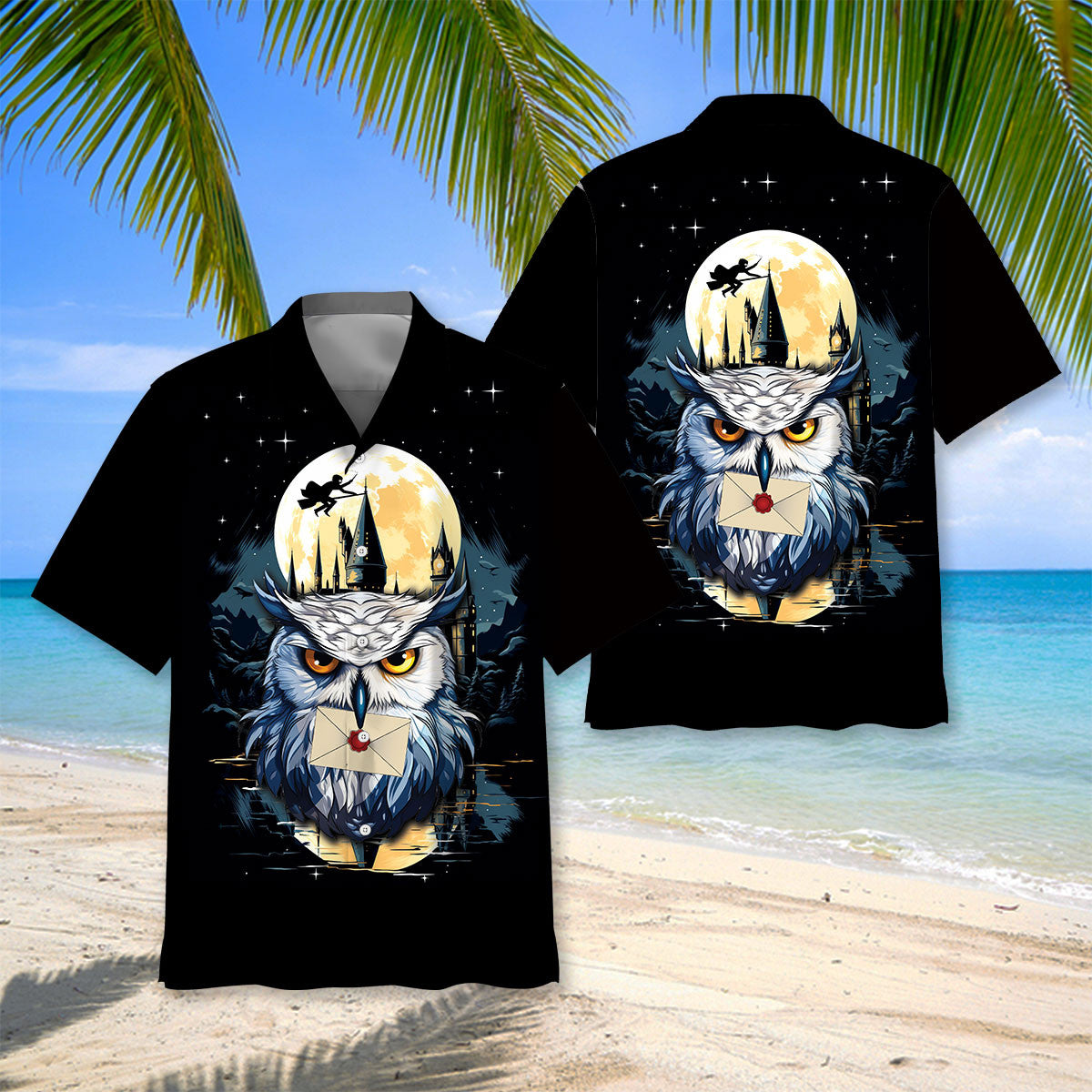 Snowy Owl Winter Hawaiian Shirt Pattern View For Lightweight Everyday Style