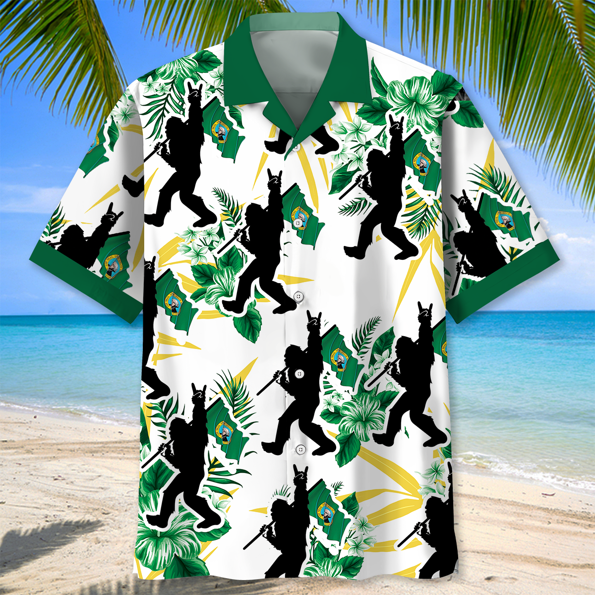 Washington Forest Creature Wilderness Hawaiian Shirt Pattern View For Relaxed Warm Weather Outfits