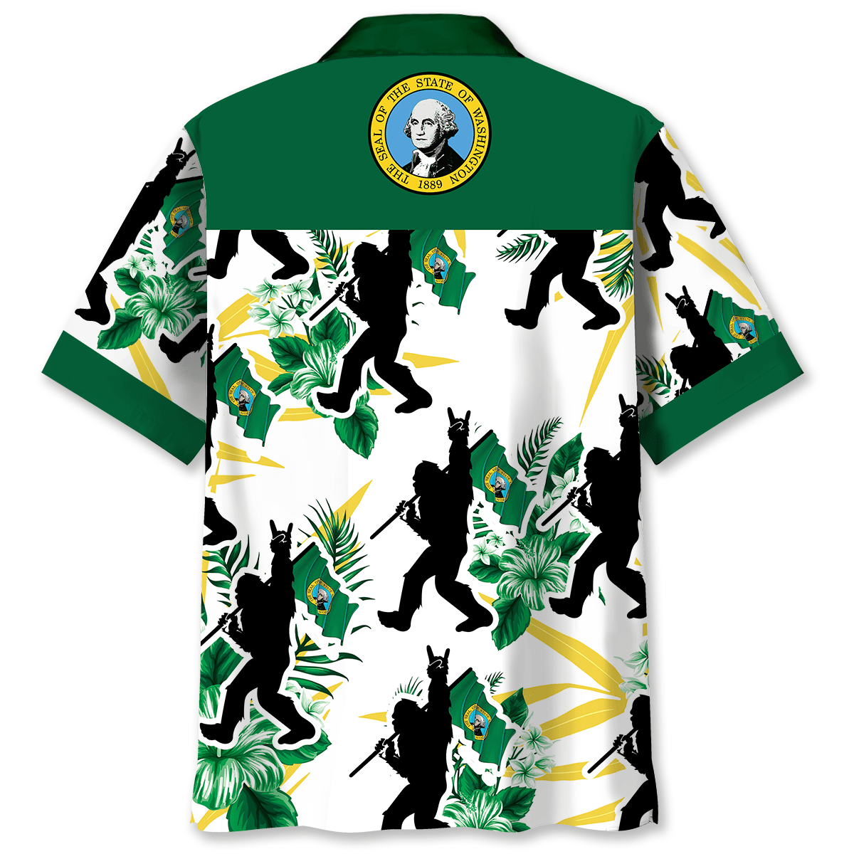 Washington Forest Creature Wilderness Hawaiian Shirt Artwork Detail For Resort Trips And Outdoor Activities
