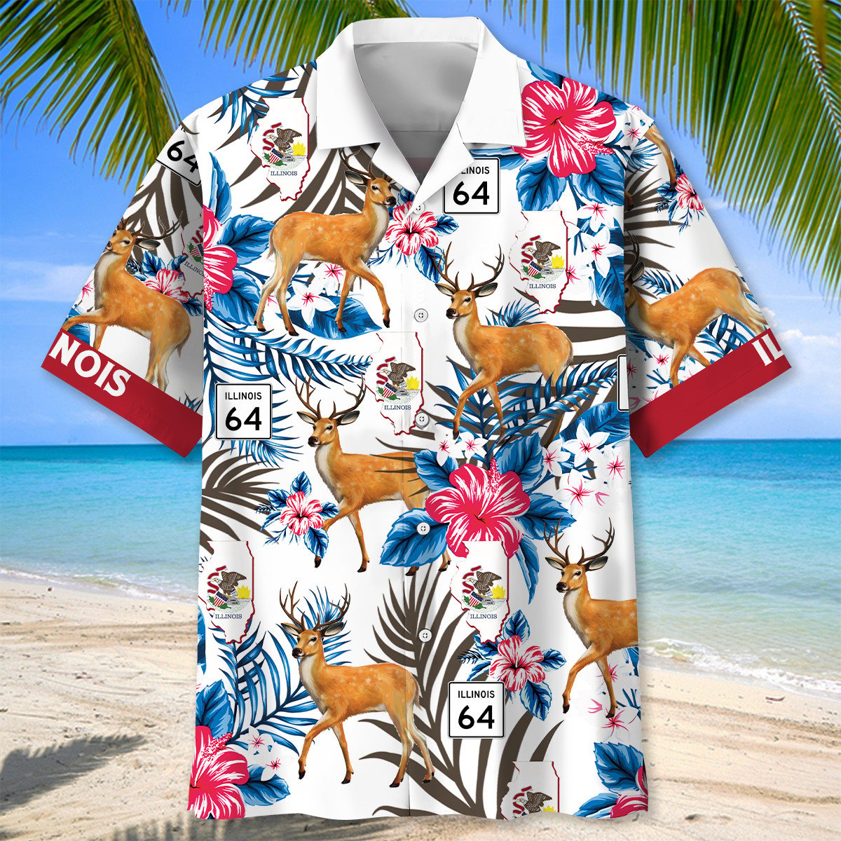 Illinois Proud Midwest Hawaiian Shirt Pattern View For Lightweight Everyday Style