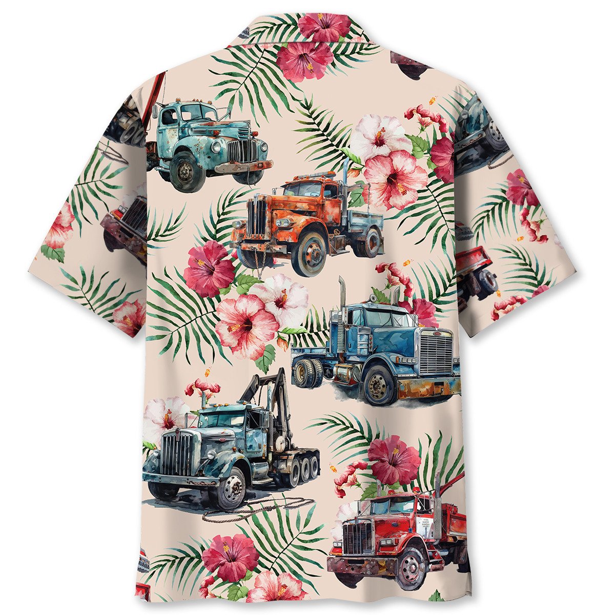 Vintage Retro Truck Tow Operator Car Hawaiian Shirt For Coastal Adventures And Warm Weather Wear