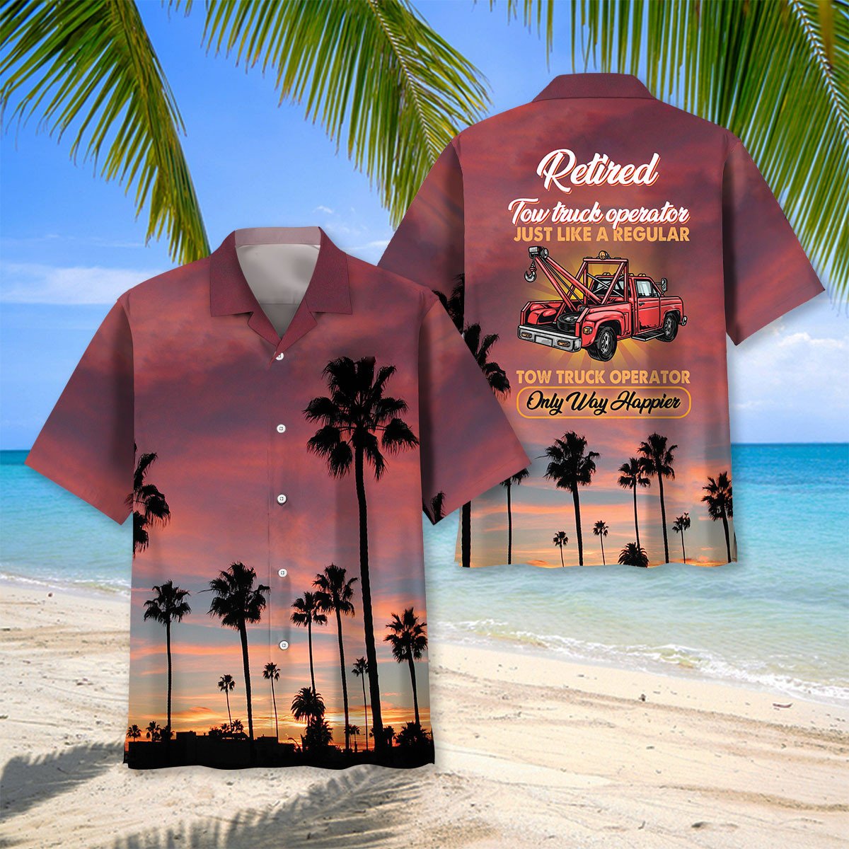 Truck Tow Operator Retirement Tribute Hawaiian Shirt Design Detail For Beach Days And Holiday Travel