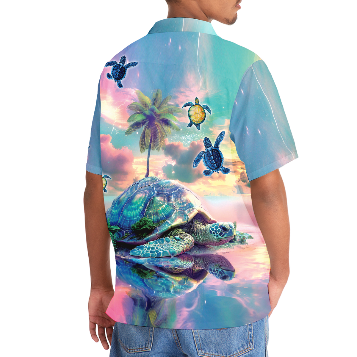 Dreamy Tropical Turtle Island Hawaiian Shirt For Summer Events And Casual Outdoor Wear