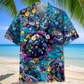 Floral Tropical Turtle Hawaiian Shirt Pattern Detail For Vacation Travel And Daily Wear