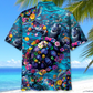 Floral Tropical Turtle Hawaiian Shirt Artwork View For Coastal Escapes And Resort Style