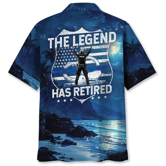 Police Legend Retired Hawaiian Shirt For Coastal Adventures And Warm Weather Wear