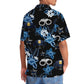 Blue Tropical Police Hawaiian Shirt Artwork Detail For Resort Trips And Outdoor Activities