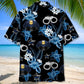 Blue Tropical Police Hawaiian Shirt For Summer Vacation And Beach Travel