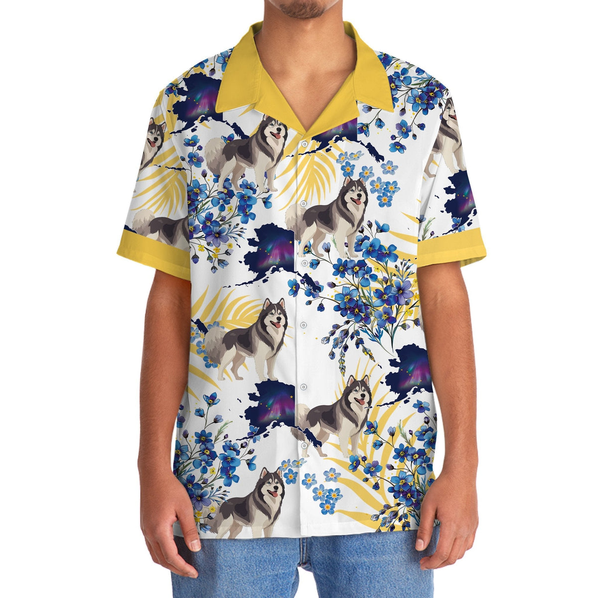 Tropical Alaska Proud Hawaiian Shirt Pattern View For Relaxed Warm Weather Outfits