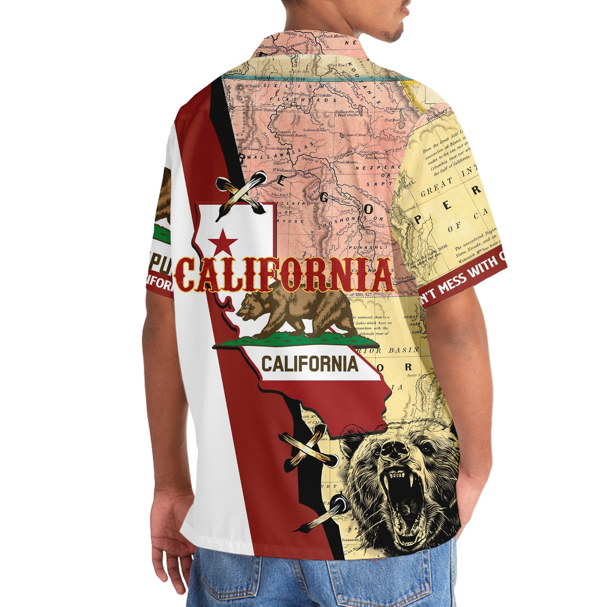 Tropical California Proud Hawaiian Shirt Pattern View For Lightweight Everyday Style