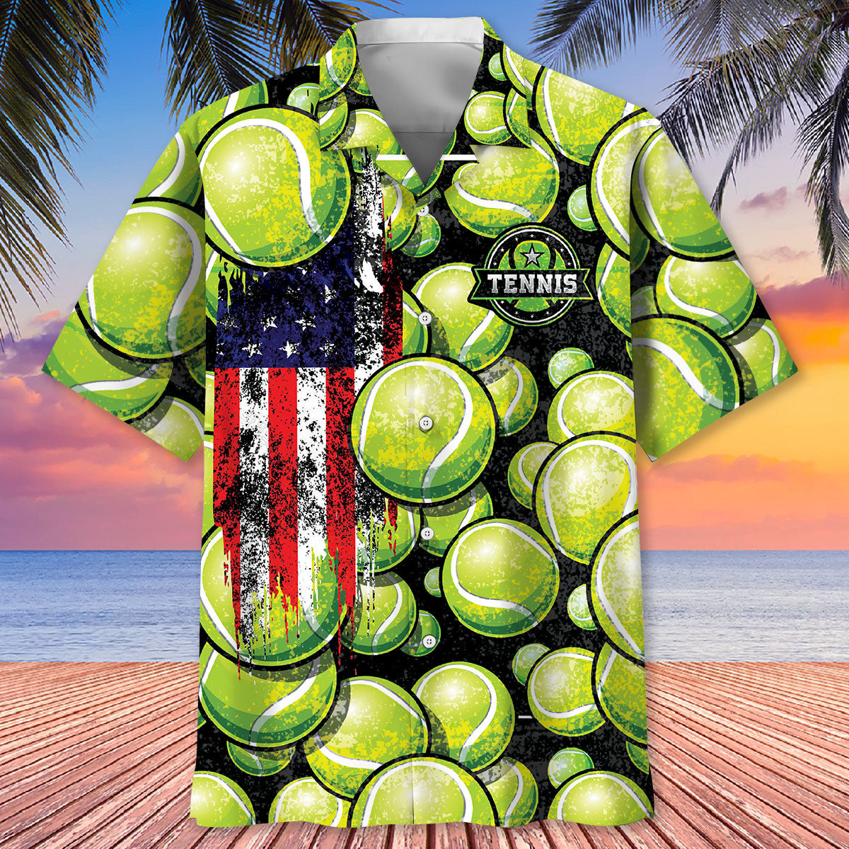 Tennis Us Hawaiian Shirt Pattern View For Relaxed Warm Weather Outfits