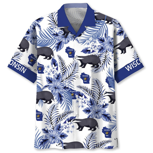 Tropical Wisconsin Proud Hawaiian Shirt Artwork View For Coastal Escapes And Resort Style