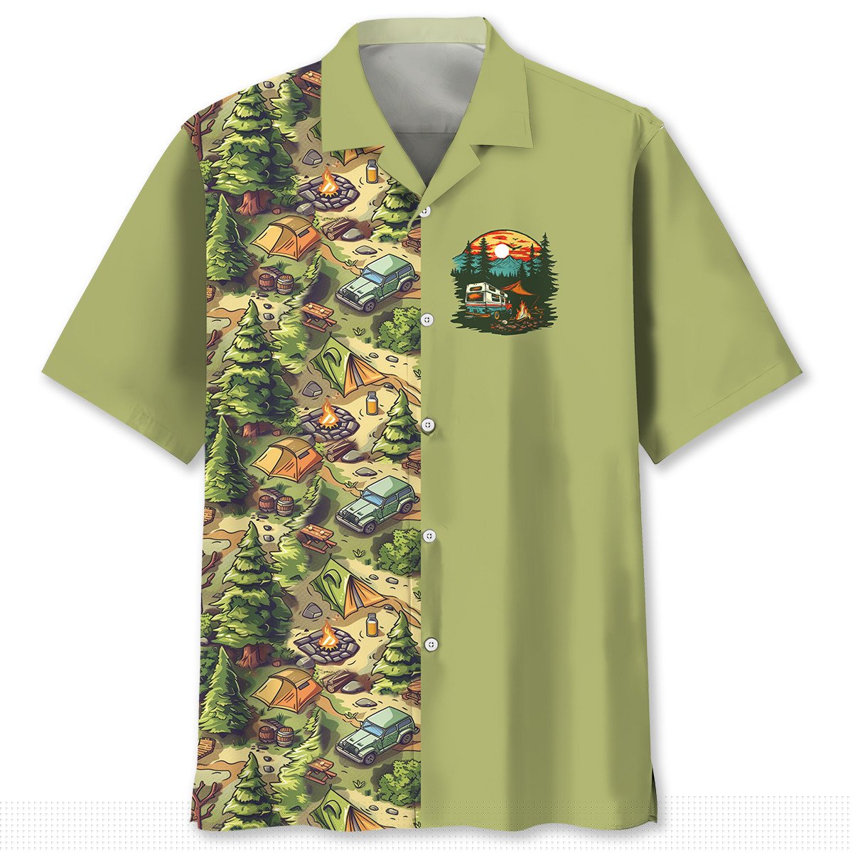 Camping Outdoor Hawaiian Shirt For Coastal Adventures And Warm Weather Wear