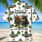 Camping Forest Creature Husband Wife Hawaiian Shirt Pattern Detail For Vacation Travel And Daily Wear
