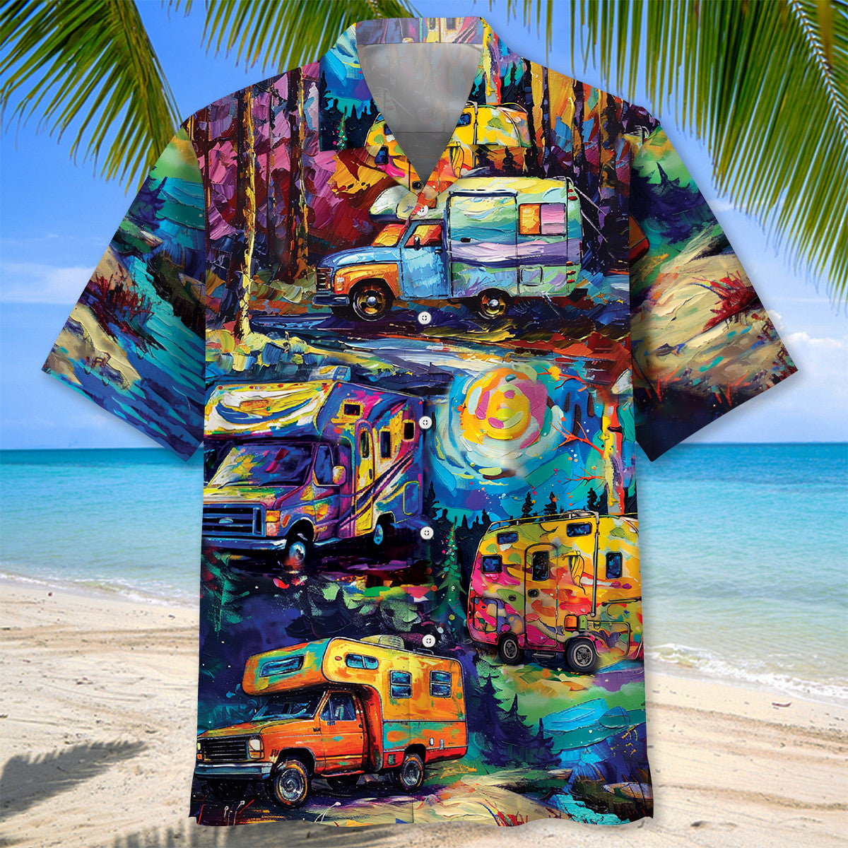 Car Camping Hawaiian Shirt For Poolside Relaxation And Sunny Getaways