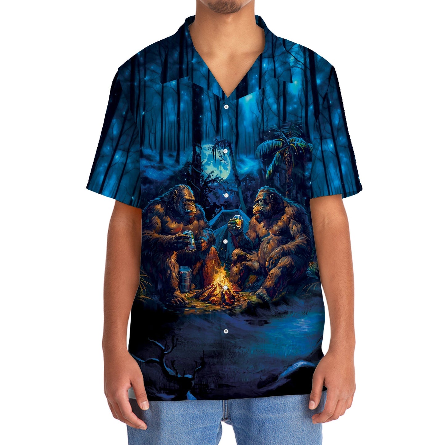 Camping Forest Creature Friend Hawaiian Shirt For Poolside Relaxation And Sunny Getaways