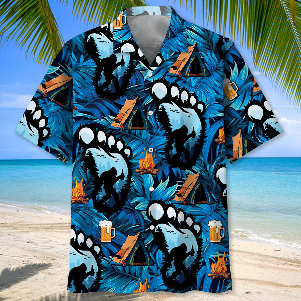 Camping Forest Creature Beer Hawaiian Shirt For Beach Parties And Weekend Getaways