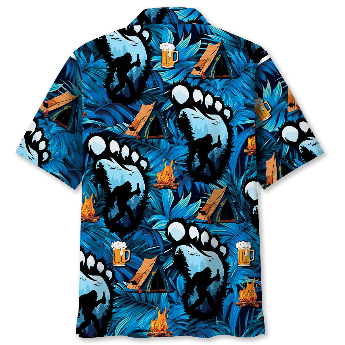 Camping Forest Creature Beer Hawaiian Shirt Pattern Detail For Vacation Travel And Daily Wear