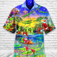 Festive Crocodile Christmas Hawaiian Shirt Design Detail For Sunny Adventures And Casual Wear