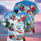 Shark Santa Christmas Hawaiian Shirt Artwork Detail For Resort Trips And Outdoor Activities