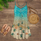 Vibrant Turtle Is Beach Soul V-Neck Sleeveless Cami Dress For Ocean Lovers And Sunny Getaways