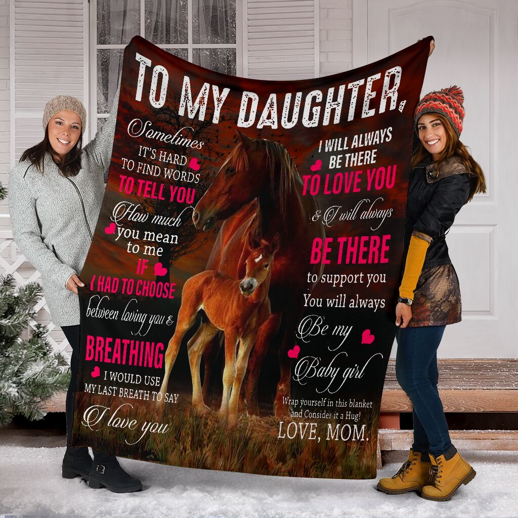 Horse Daughter Gift Flannel Blanket For Cozy Bedroom Sofa Decor
