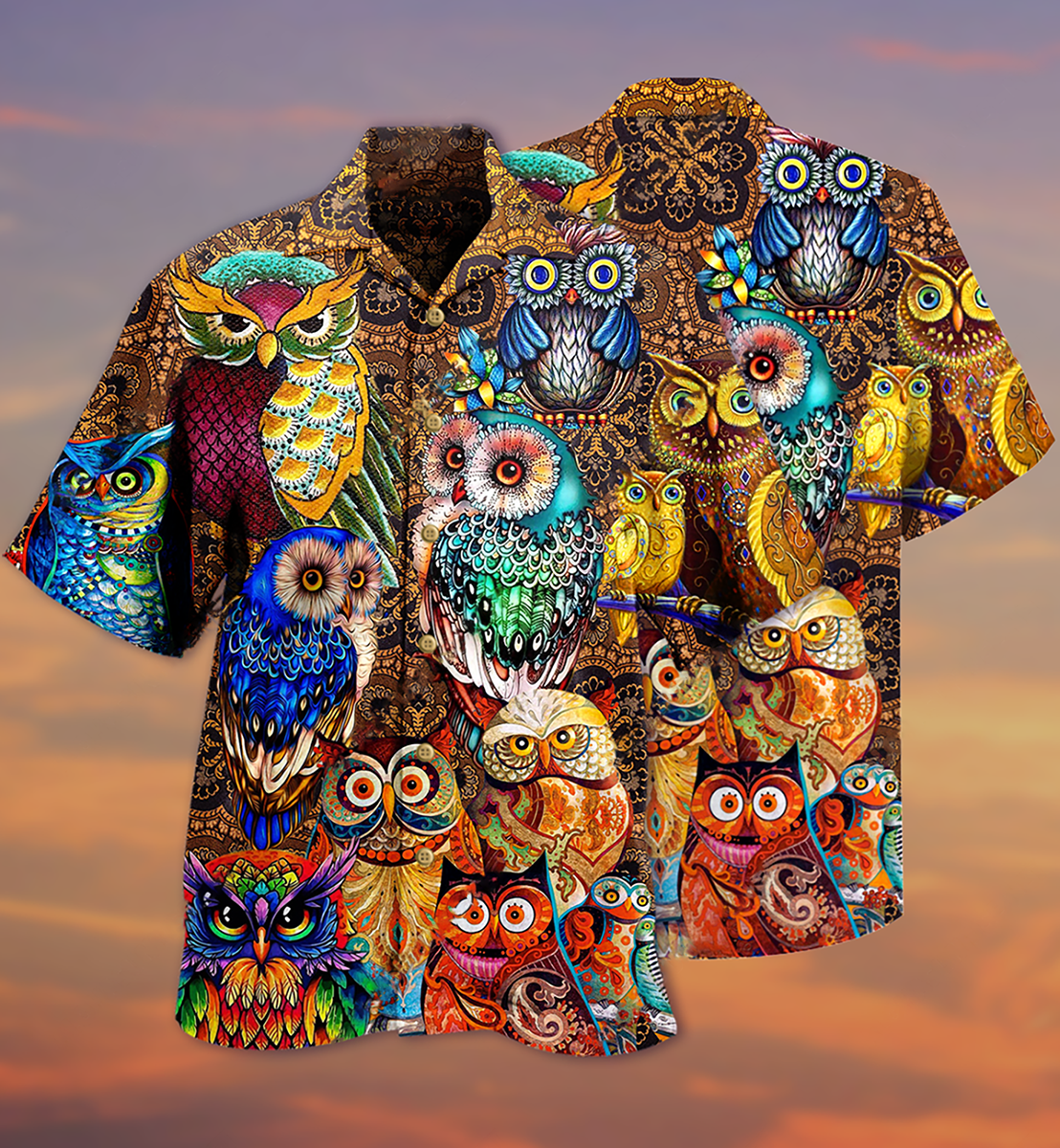 Owl Full Hawaiian Shirt Design Detail For Sunny Adventures And Casual Wear
