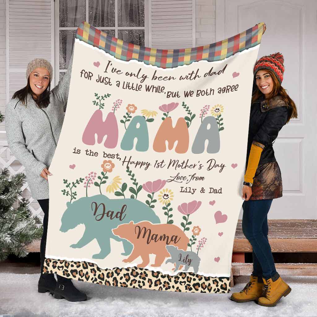 Family I've Only Been With Dad Personalized Flannel Blanket For Cozy Bedroom Sofa Decor