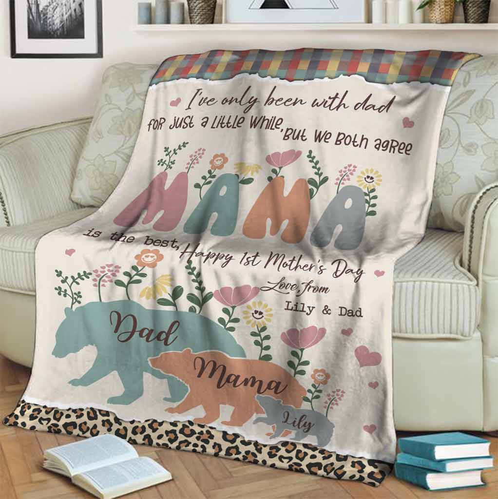 Family I've Only Been With Dad Personalized Flannel Blanket For Cozy Bedroom Sofa Decor