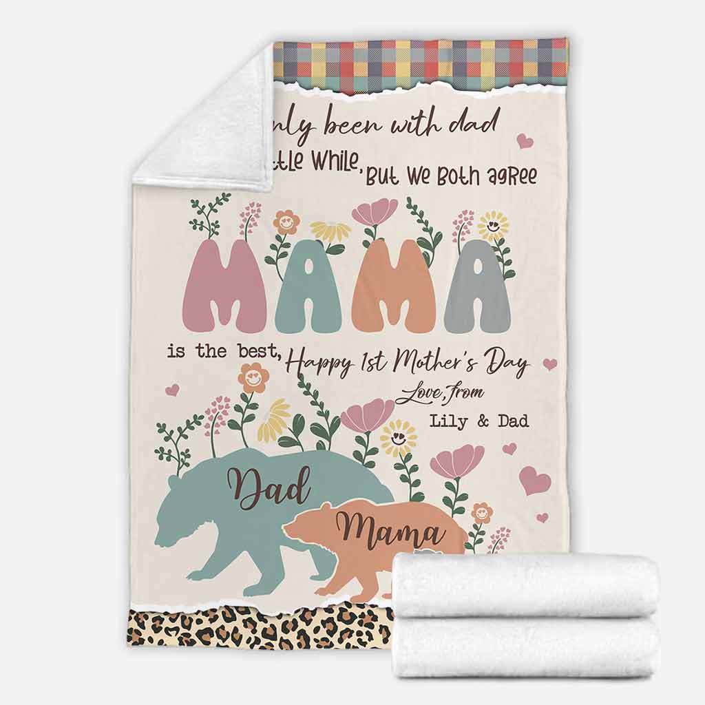 Bear I've Only Been With Dad Personalized Flannel Blanket For Cozy Bedroom Sofa Decor